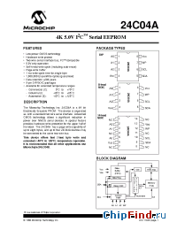 Datasheet 24C04A-ESN manufacturer Microchip